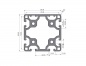 Preview: Aluminum profile 80x80 slightly groove 8 I-type 2N